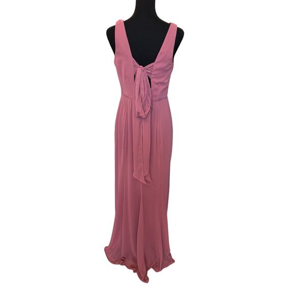 New ~ SOCIAL BRIDESMAIDS ~ Sleeveless Tie Back Chiffon Trumpet Gown Size 8 - Picture 5 of 9